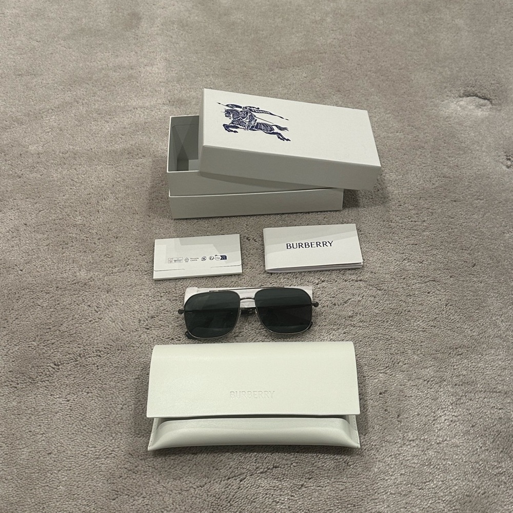 Burberry Gray Frame Sunglasses with Dark Gray Lenses - Picture 2 of 6